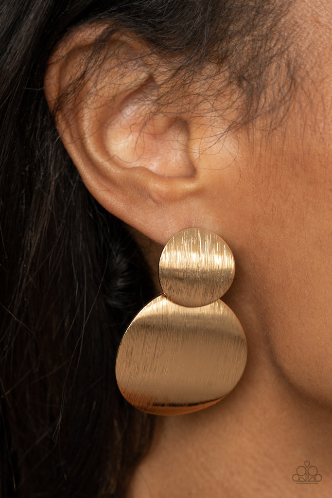 Here Today, GONG Tomorrow - Gold Earring Paparazzi 