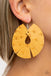 Palm Islands - Yellow Leather Earrings Paparazzi