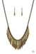 ﻿The Thrill-Seeker - Brass Necklace Paparazzi  