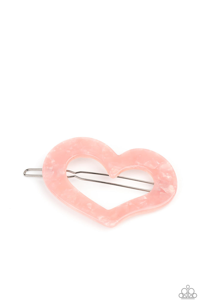 HEART Not to Love - Pink Hair Clip-Paparazzi