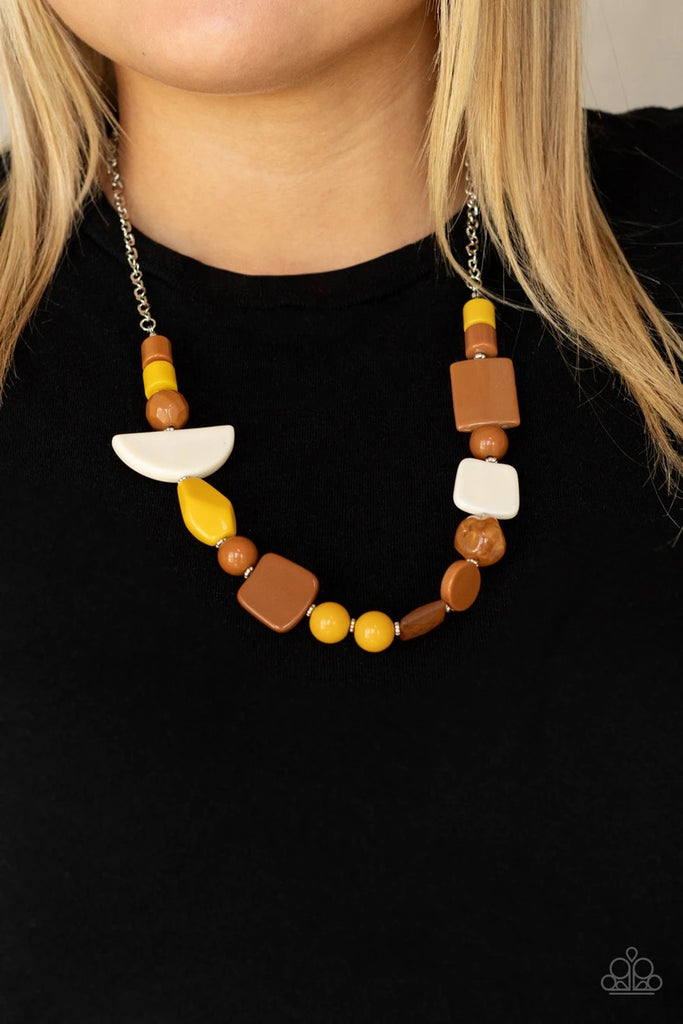 Tranquil Trendsetter - Yellow Necklace Paparazzi 