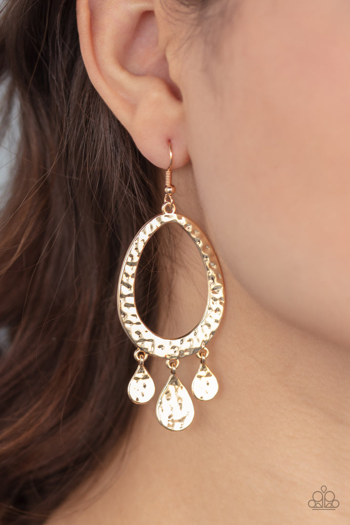 Taboo Trinket - Gold Earring-Paparazzi Accessories