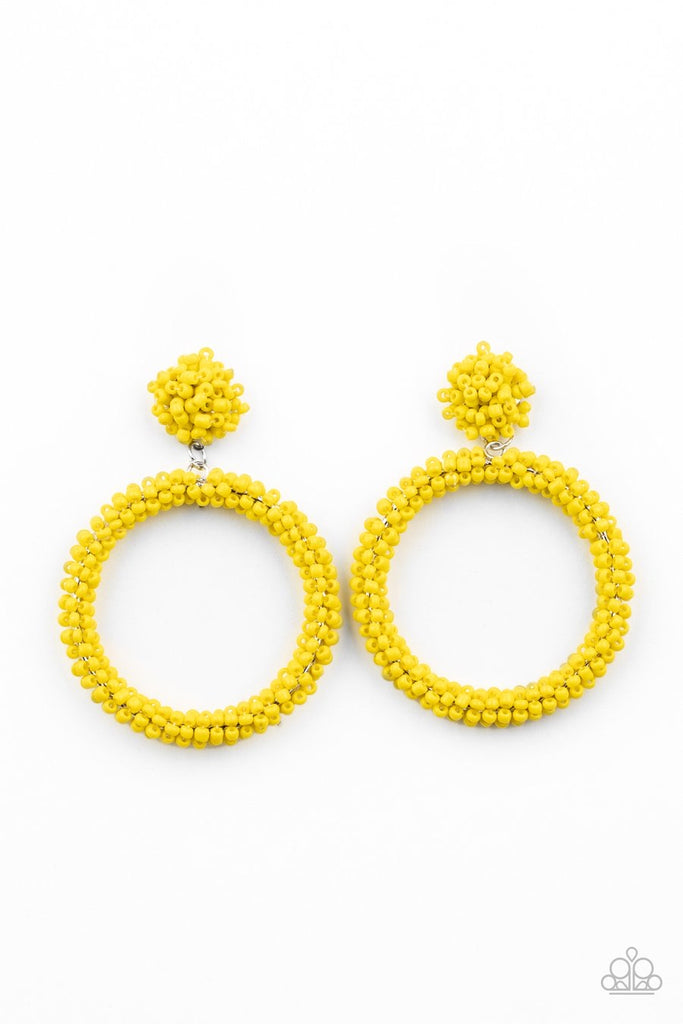 Be All You Can BEAD - Yellow Earrings Paparazzi 