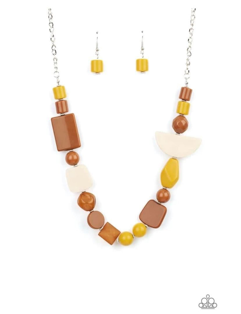 Tranquil Trendsetter - Yellow Necklace Paparazzi 