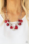 Cosmic Getaway - Red Necklace-Paparazzi Accessories