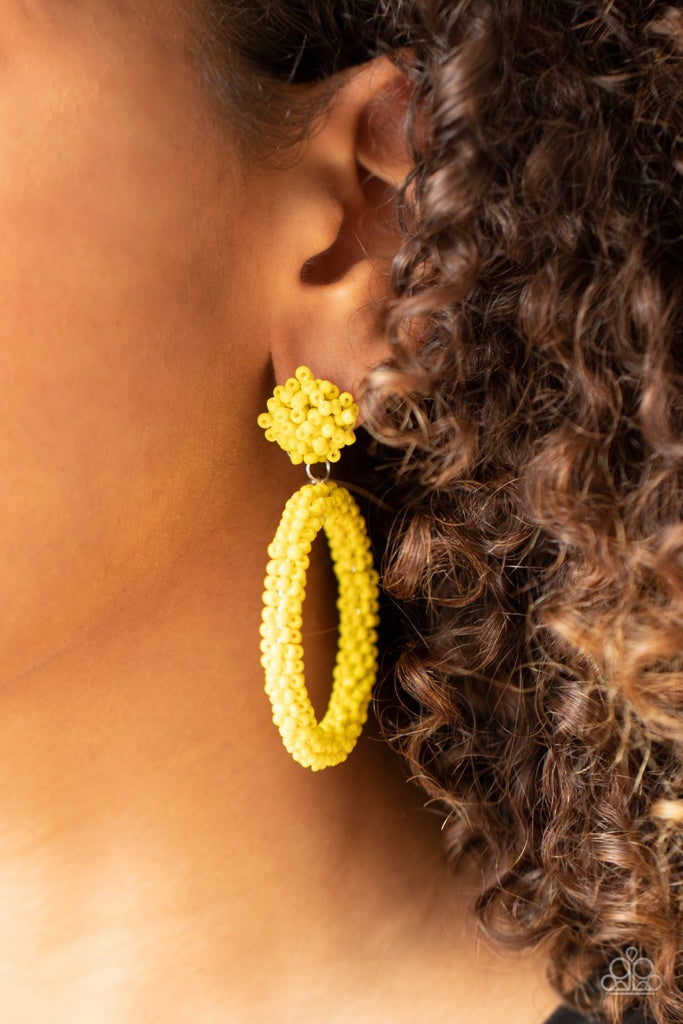 Be All You Can BEAD - Yellow Earrings Paparazzi 