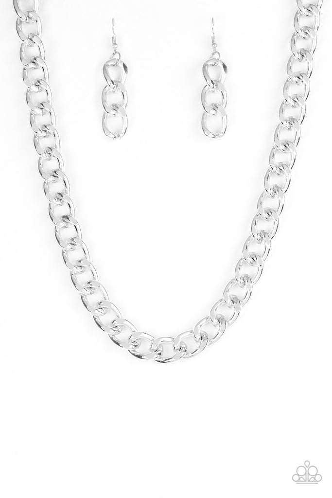 Heavyweight Champion - Silver Necklace-Paparazzi Accessories