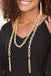 SCARFed for Attention - Gold Necklace-Paparazzi Accessories