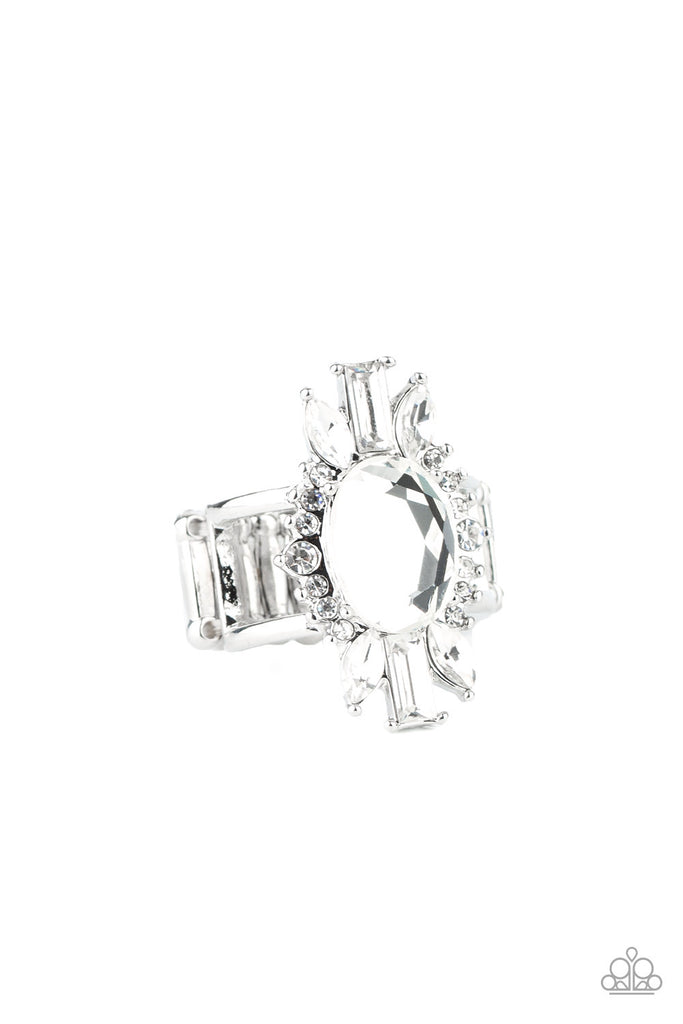 Icy Icon - White (Silver) Ring- Paparazzi Accessories