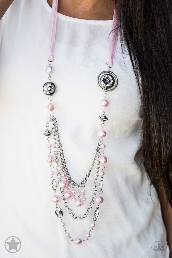 All The Trimmings - Pink Necklace-Paparazzi Accessories