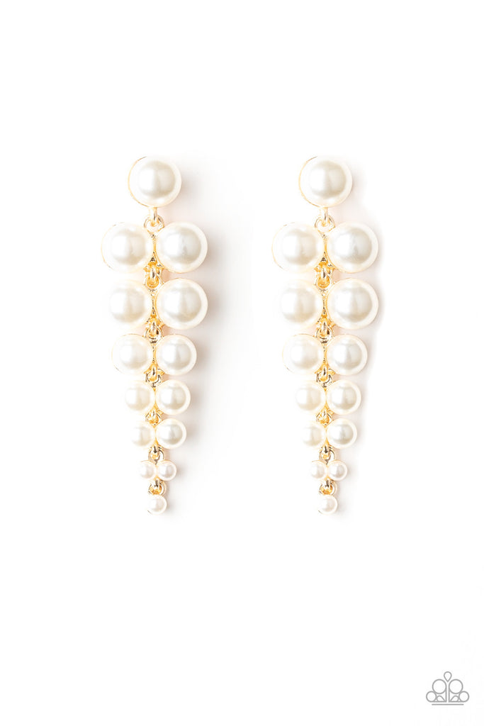 Totally Tribeca - Gold Pearl Earring Paparazzi
