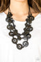 Catalina Coastin Wood Necklace - Black - Paparazzi Accessories
